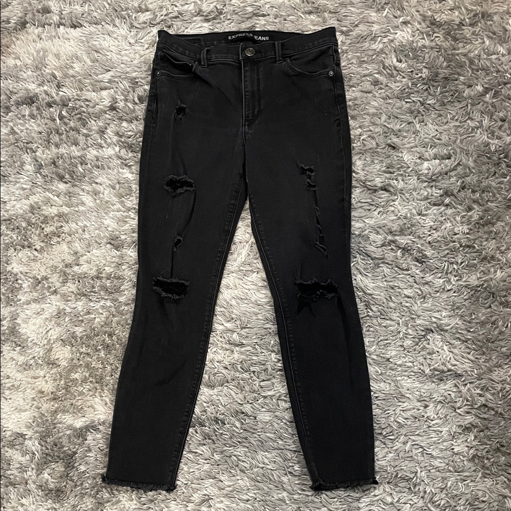 Cotton On Black Distressed Skinny Jeans